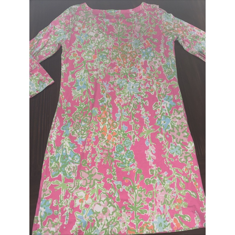 Lilly Pulitzer Sophie Dress in Flamingo Pink Southern Charm 3/4 Sleeve Size M - Picture 7 of 7